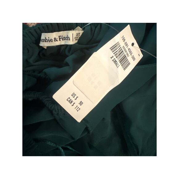 NWT Women XS Abercrombie & Fitch Angel Sleeve Mini Skort Green Dress Lined - Picture 5 of 5